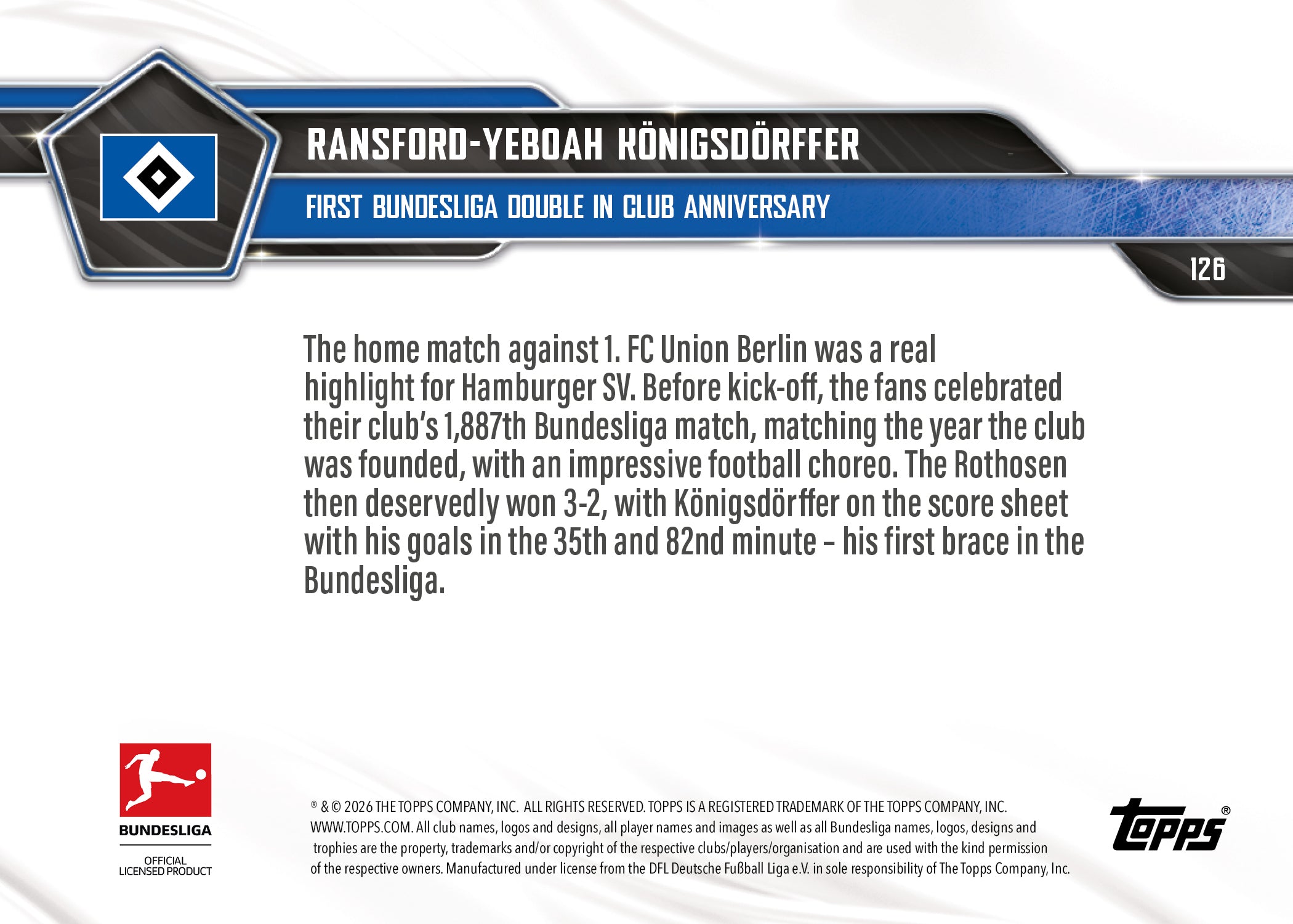 Ransford-Yeboah Königsdörffer - 2025-26 Bundesliga Topps NOW - Card 126 - PR: 736 - Image 7
