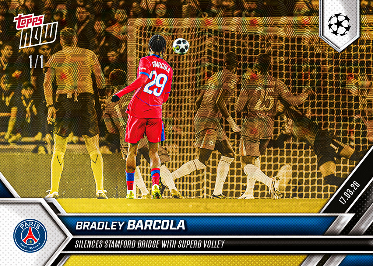 Bradley Barcola - 2025-26 UCL Topps NOW - Card 106 - PR: 246 - Image 2