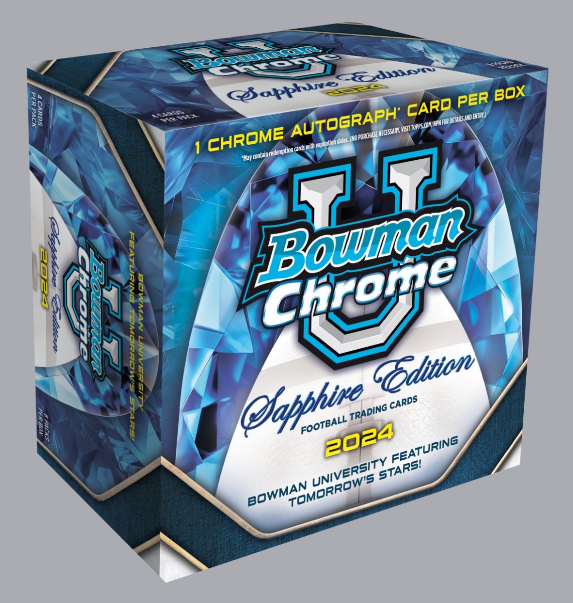 2024 Bowman University Chrome Football Sapphire Edition - Hobby Box