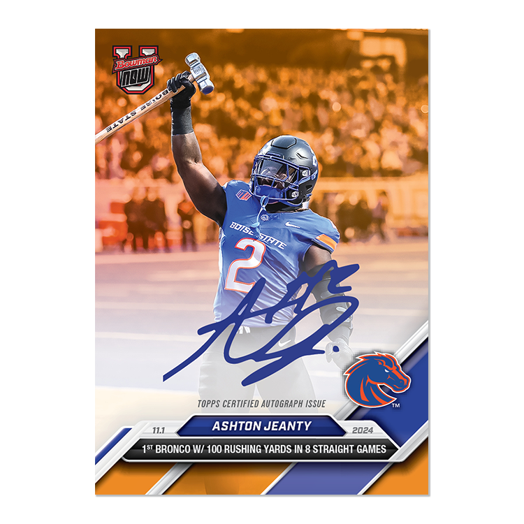 Alternative view of Ashton Jeanty - 2024 Bowman U NOW Football Card 34 - LOOK FOR AUTOS - PR: 1990