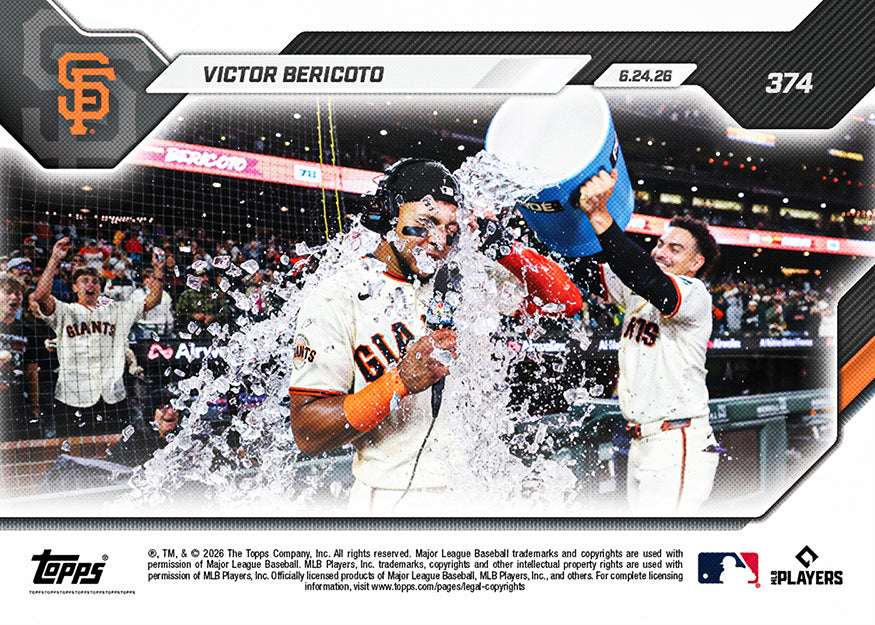 Alternative view of Victor Bericoto - 2026 MLB Topps NOW - Card 374 - PR: 707