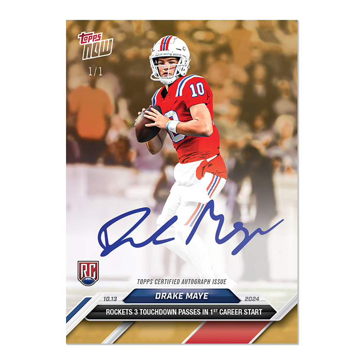 Drake Maye - 2024 TOPPS NOW Football Card 10 - LOOK FOR AUTOS - PR: 11,005 - Image 2