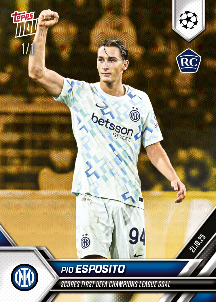 Pio Esposito - 2025-26 UCL Topps NOW - Card 34 - PR: 958 - Image 2
