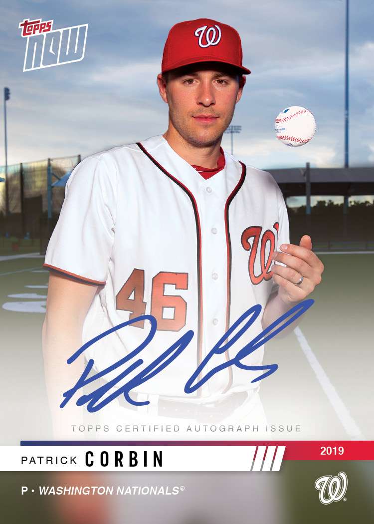 Alternative view of 2019 Washington Nationals TOPPS NOW Road To Opening Day 16-Card Team Set - Autograph Edition - Print Run: 502