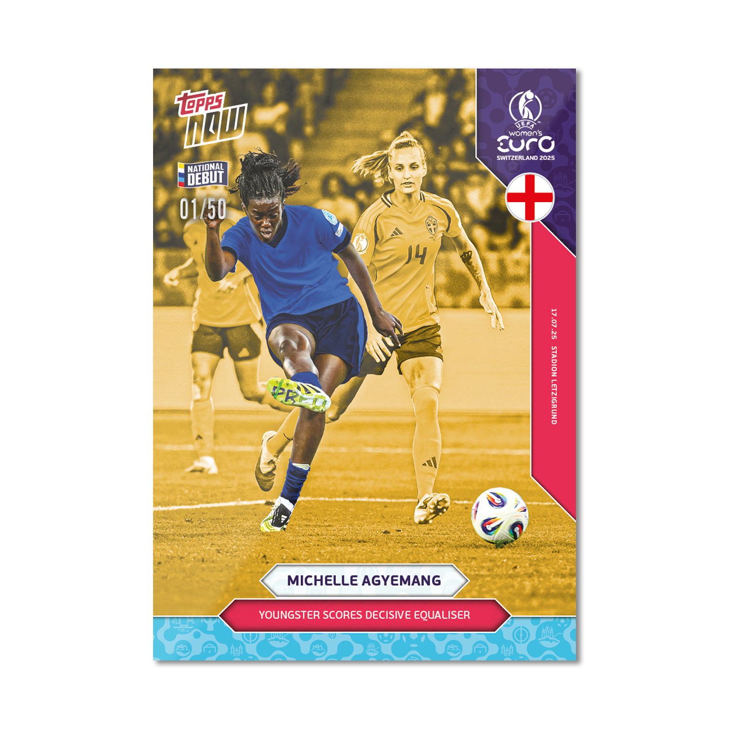 Michelle Agyemang - UEFA Women’s EURO 2025™ Topps NOW - Card 22 - PR: 254 - Image 6
