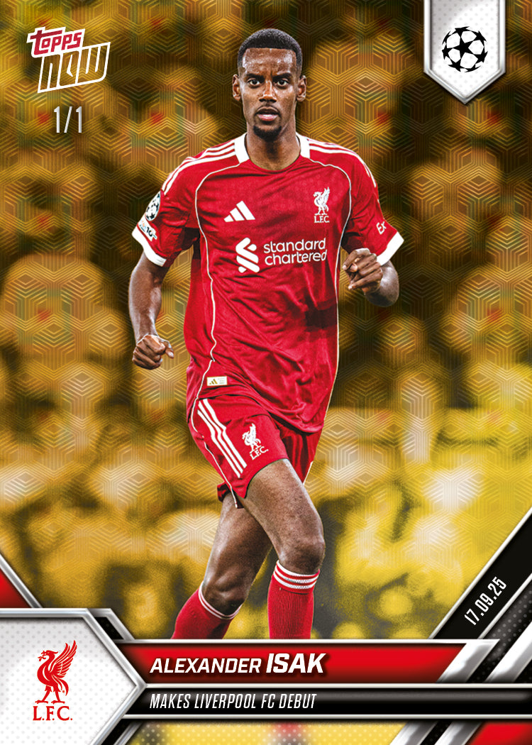 Alexander Isak - 2025-26 UCL Topps NOW - Card 16 - PR: 635 - Image 2