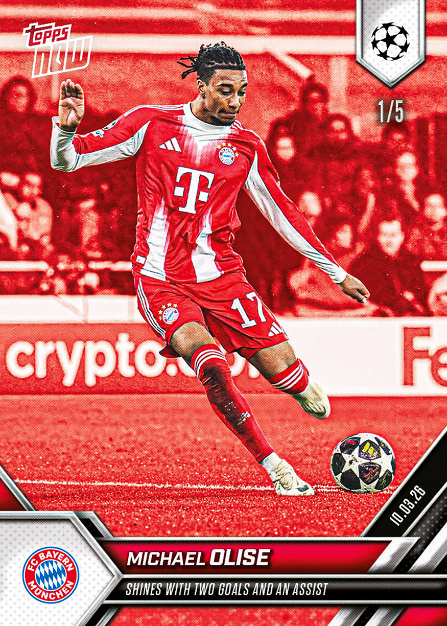 Michael Olise - 2025-26 UCL Topps NOW - Card 102 - PR: 639 - Image 3