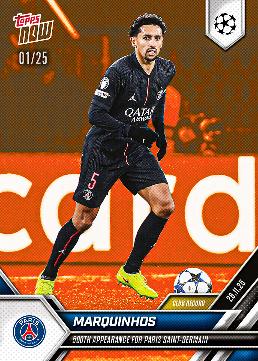 Marquinhos - 2025-26 UCL Topps NOW - Card 57 - PR: 232 - Image 5