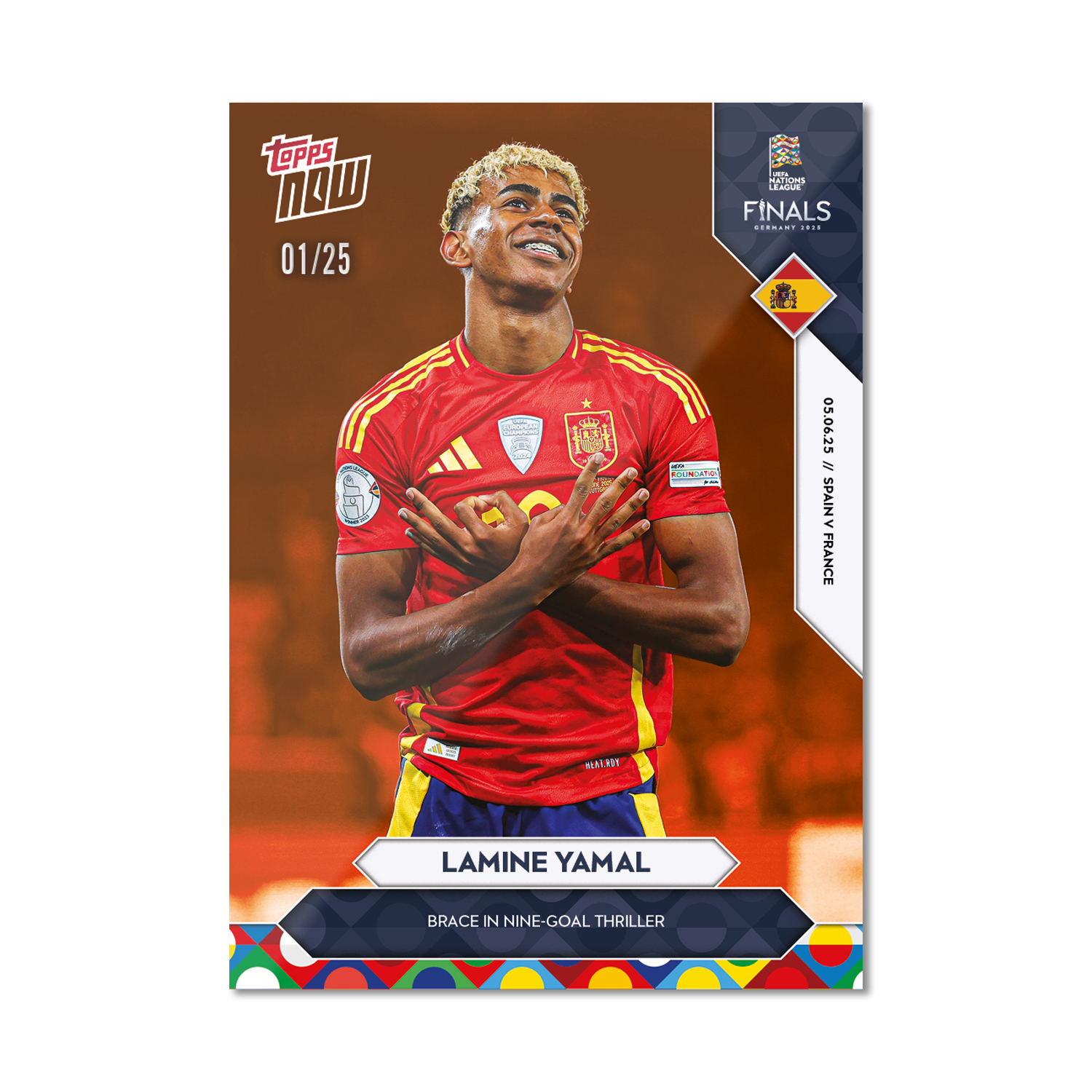 Lamine Yamal - 2025 UEFA Nations League Topps NOW - Card 2 - PR: 6451 - Image 5