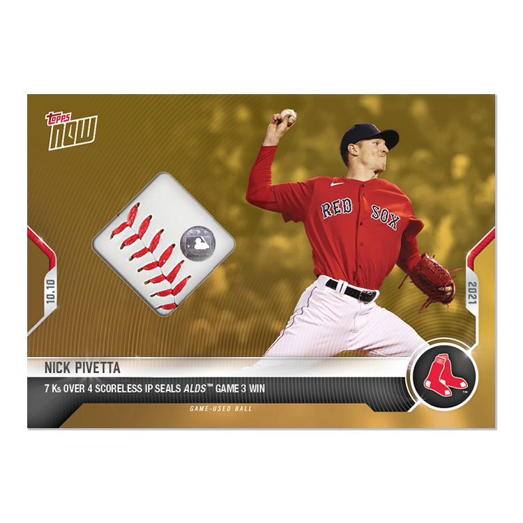Game-used Ball Relic # to 1 - Nick Pivetta - 2021 MLB TOPPS NOW Card 947C