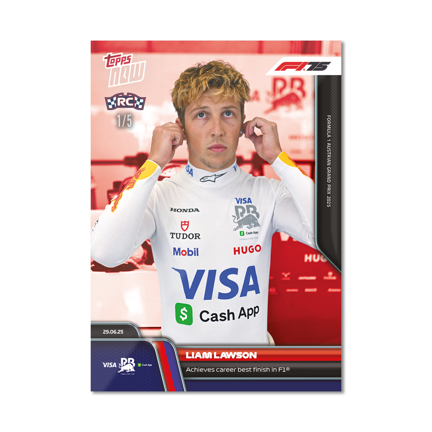 Liam Lawson - 2025 Formula 1 Topps NOW - Card 49 - PR: 798 - Image 3