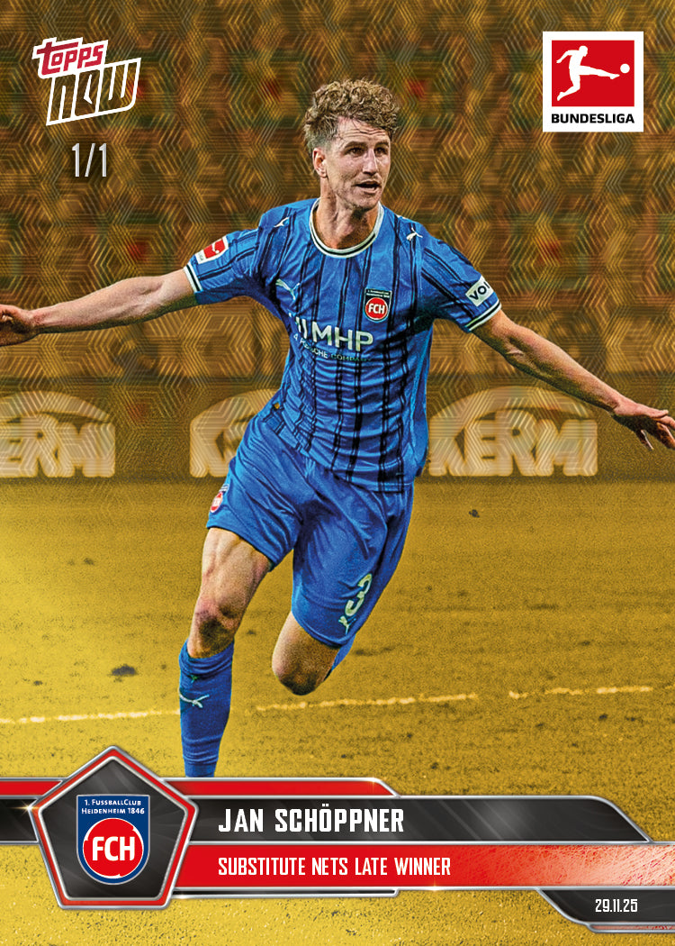 Jan Schöppner - 2025-26 Bundesliga Topps NOW - Card 70 - PR: 103 - Image 2
