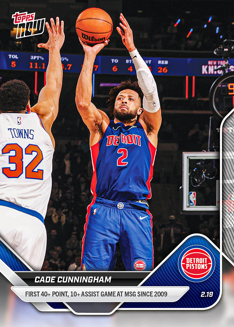 Cade Cunningham - 2025-26 NBA Topps NOW - Card 178 - PR: 1150