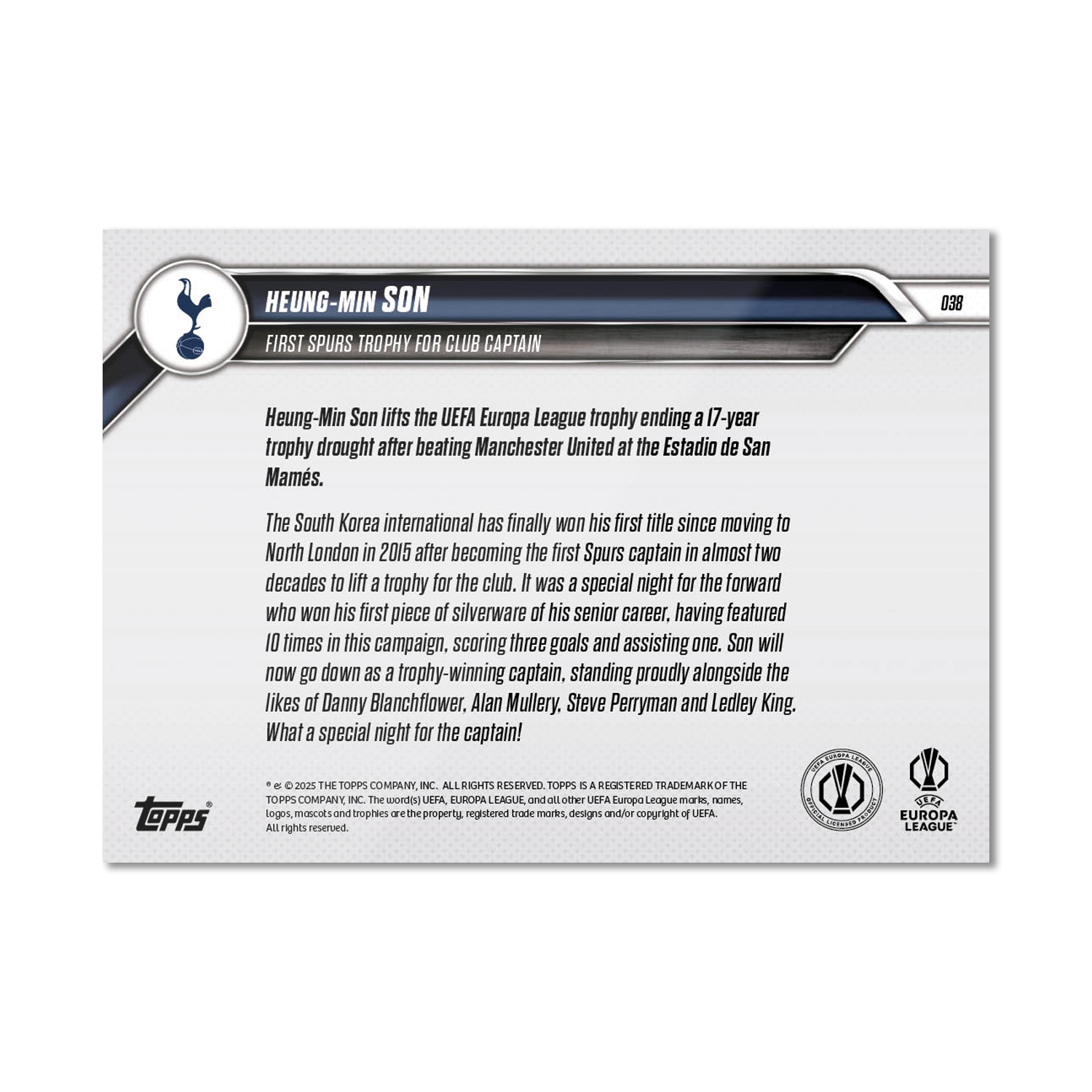 Heung-min Son - 2024-25 UEL Topps NOW Card 38 - PR: 6371 - Image 7