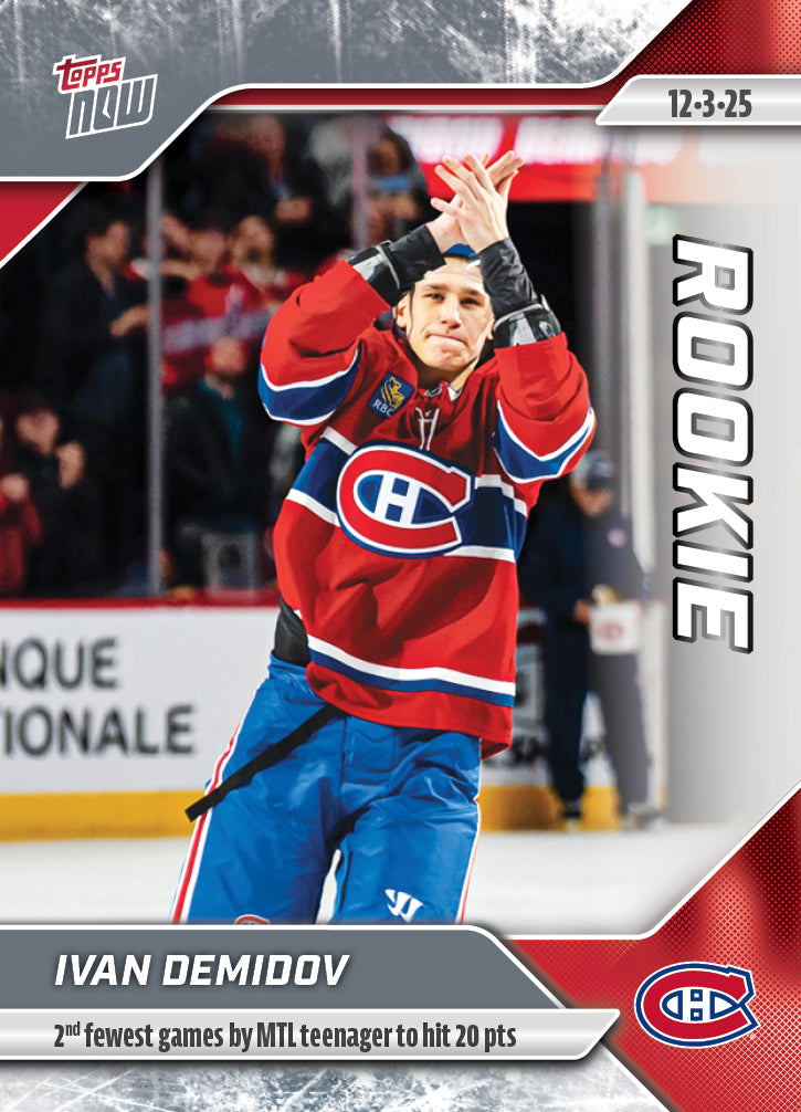 Ivan Demidov - 2025-26 NHL Topps NOW - Sticker # 52 Pack - PR: 530