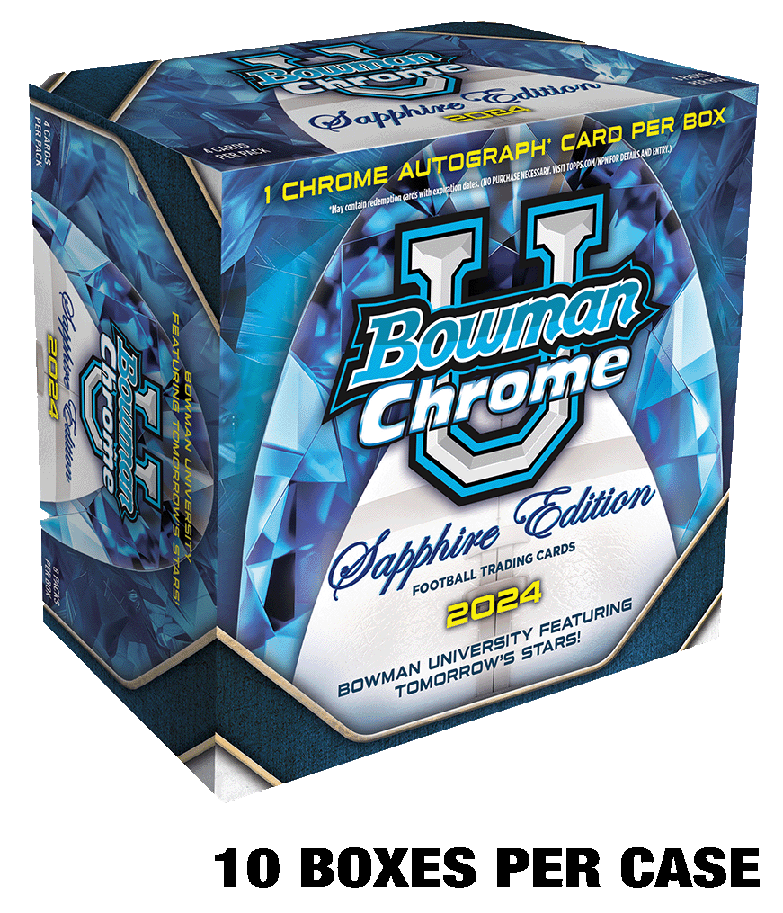 2024 Bowman University Chrome Football Sapphire Edition - Hobby Box - Sealed Case