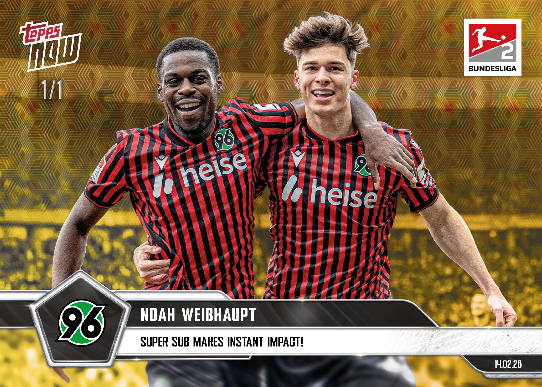 Noah Weißhaupt - 2025-26 Bundesliga Topps NOW - Card 124 - PR: 281 - Image 2
