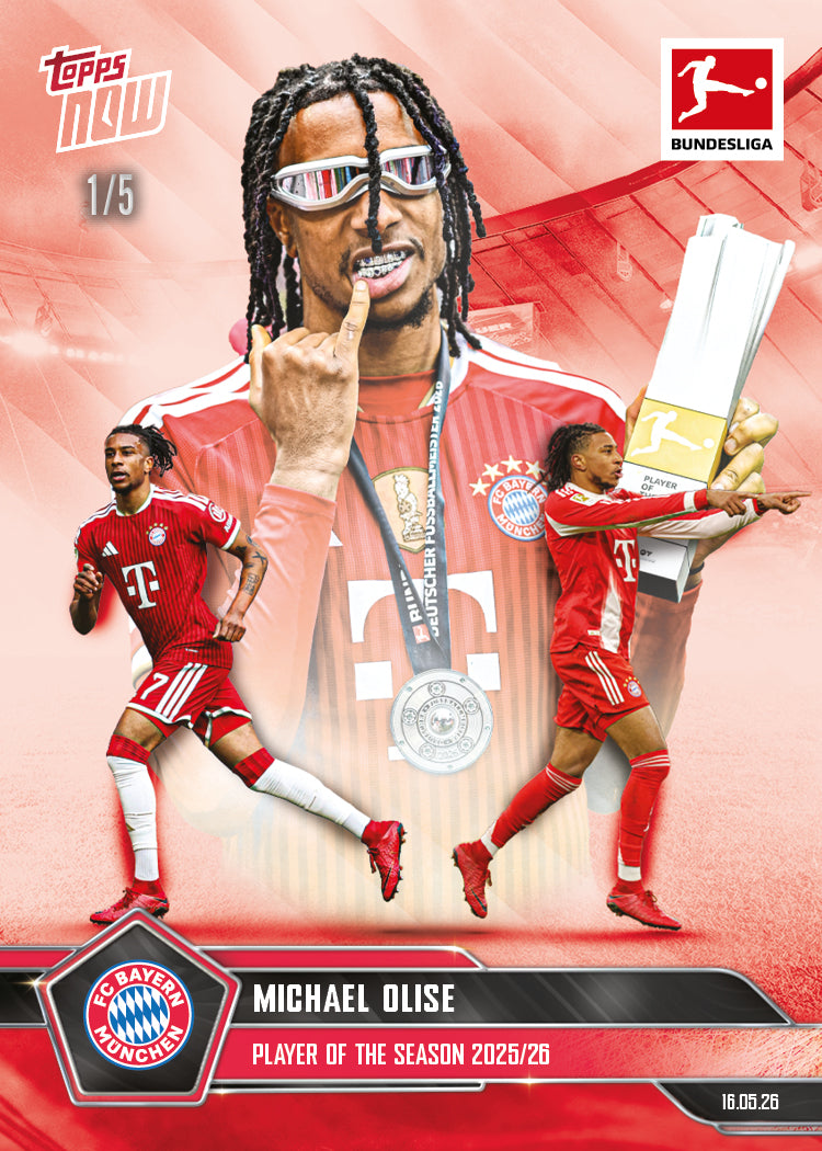 Michael Olise - 2025-26 Bundesliga Topps NOW - Card 196 - PR: 5278 - Image 3