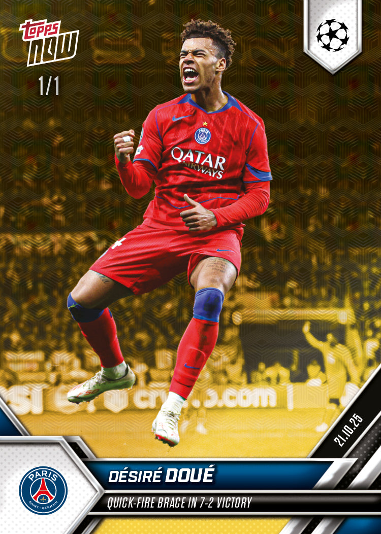 Désiré Doué - 2025-26 UCL Topps NOW - Card 37 - PR: 446 - Image 2