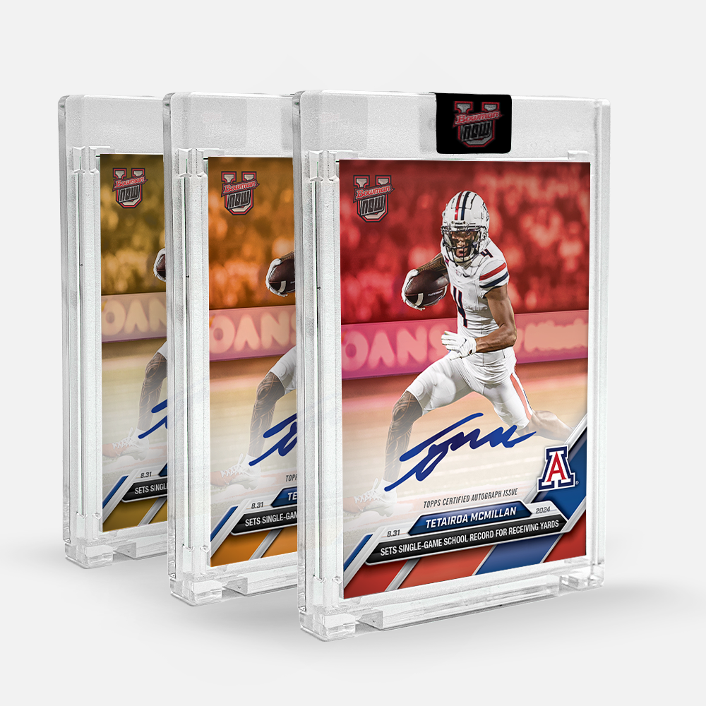 Alternative view of On-Card Autograph # to 49 or Lower - Tetairoa McMillan - 2024 Bowman U Now Card 4
