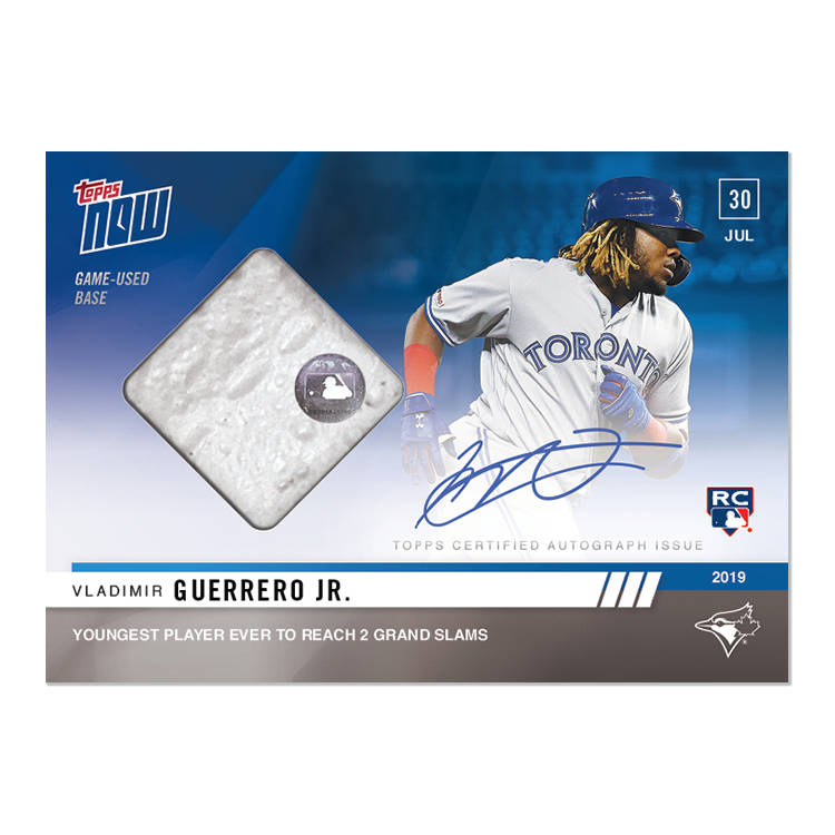 On-Card Auto Base Relic # to 49 - Vladimir Guerrero Jr. - MLB TOPPS NOW Card 601B