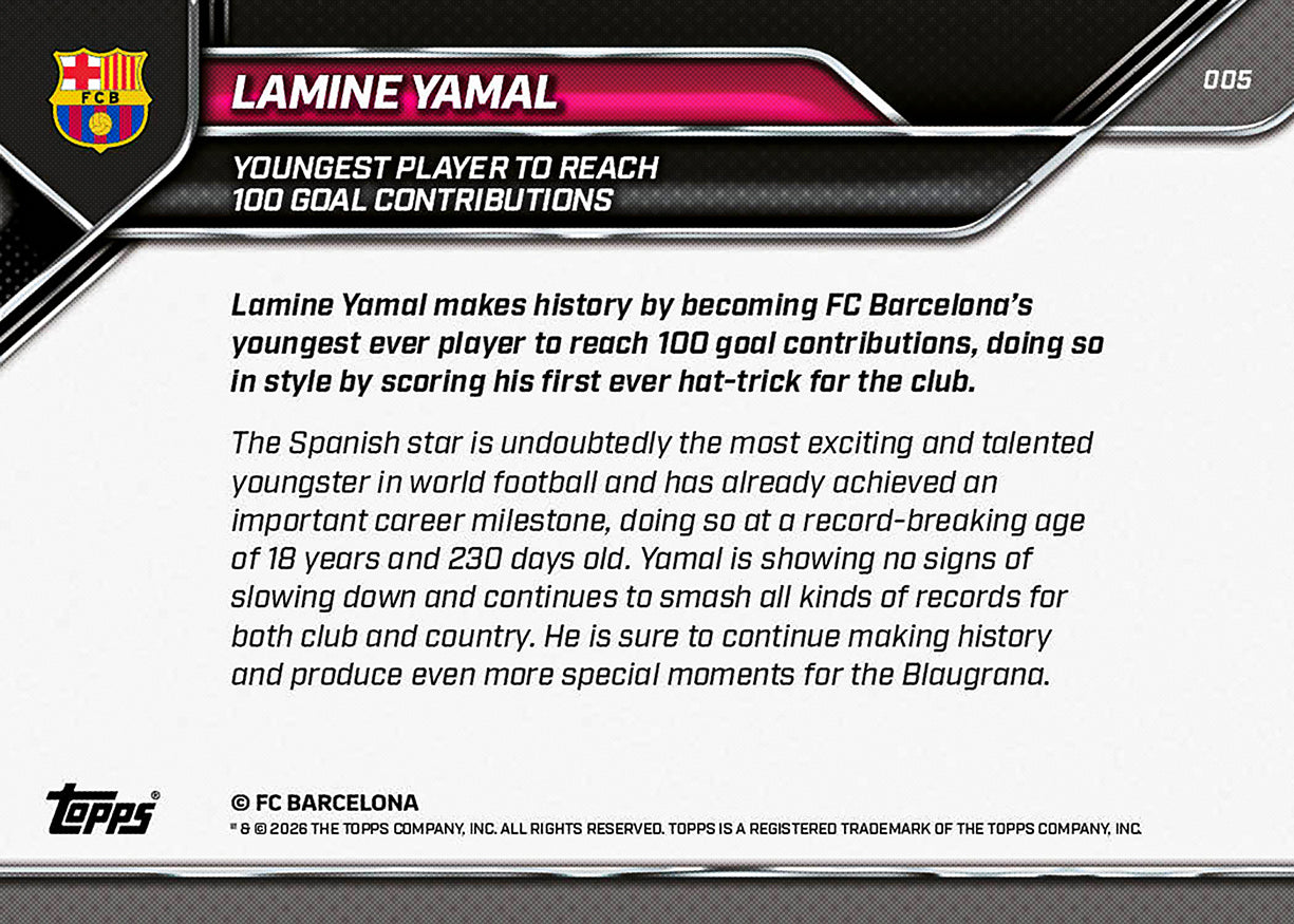 Lamine Yamal - 2026 FC Barcelona Topps NOW - Card 5 - PR: 28,970 - Image 8
