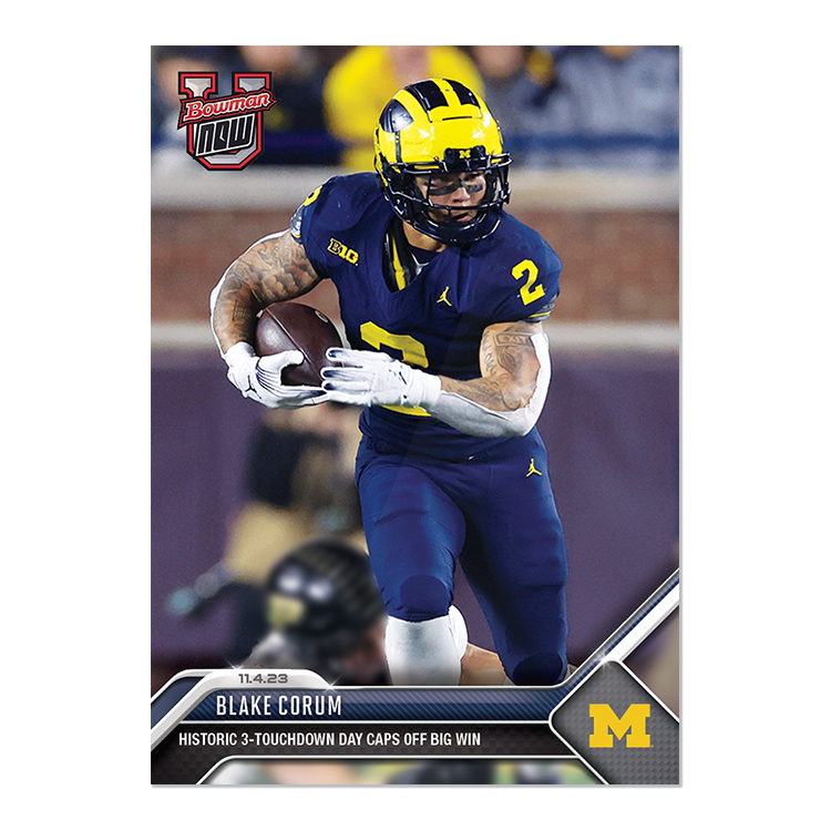 Blake Corum - 2023 Bowman U NOW Football Card 22 - PR: 734
