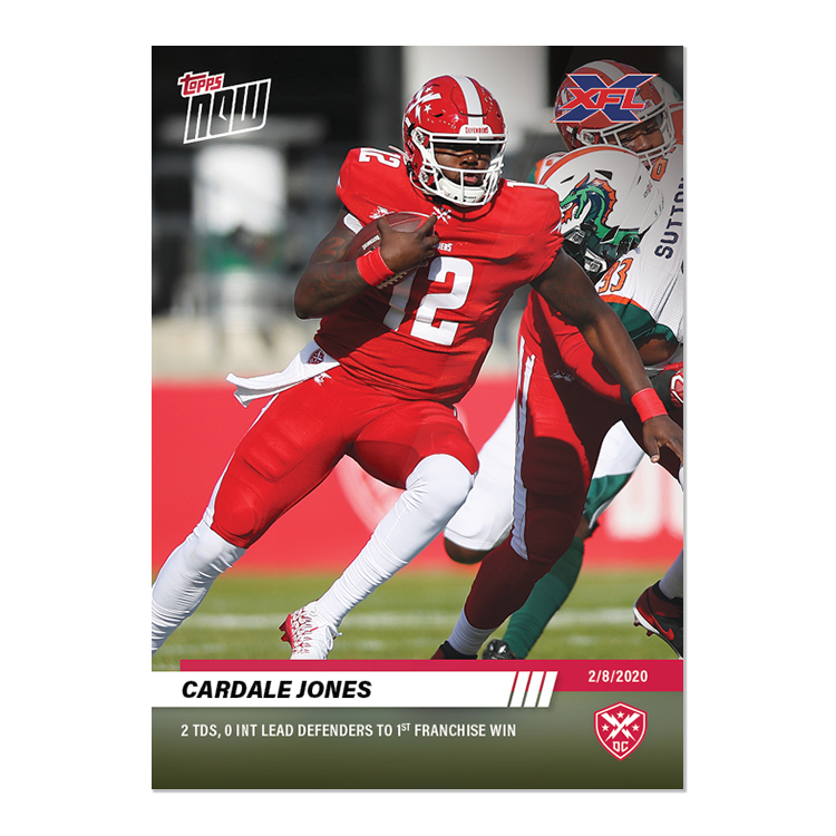 Cardale Jones - XFL TOPPS NOW Card 2 - Print Run: 445
