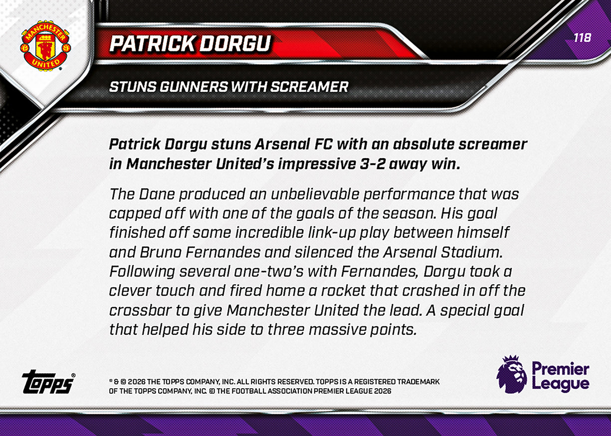 Patrick Dorgu - 2025-26 Premier League Topps NOW - Card 118 - PR: 817 - Image 7