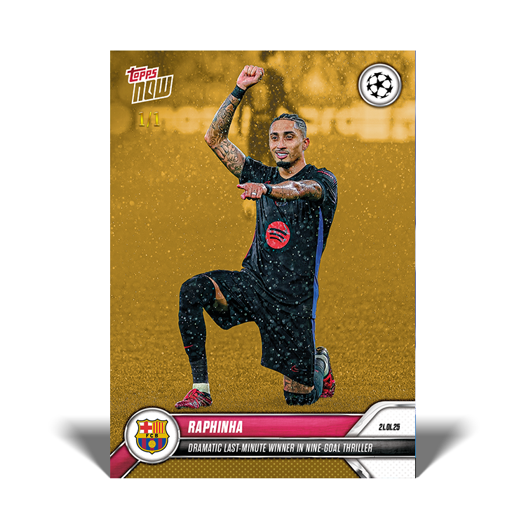 Raphinha - Dramatic last-minute winner in nine-goal thriller - 24/25 UCL Topps NOW Card 74 - PR: 647 - Image 2