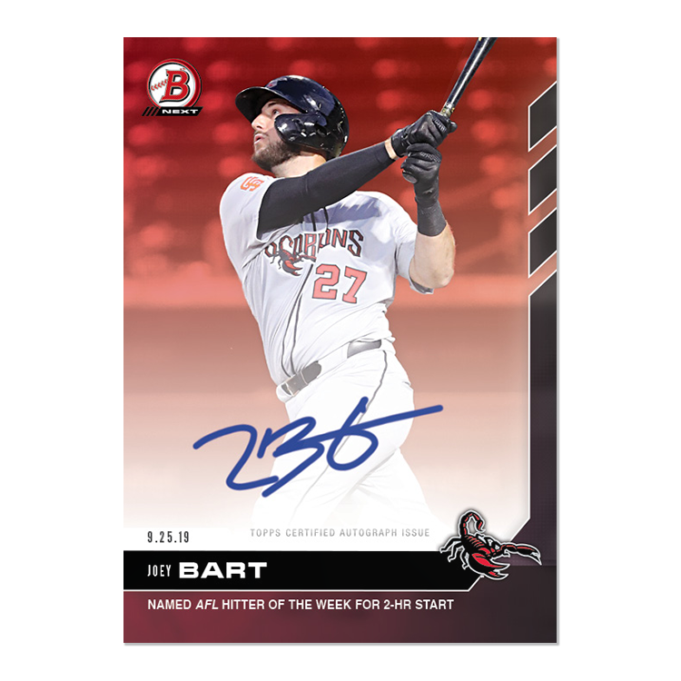On-Card Auto # to 10 - Joey Bart - MLB TOPPS NOW Card 5C