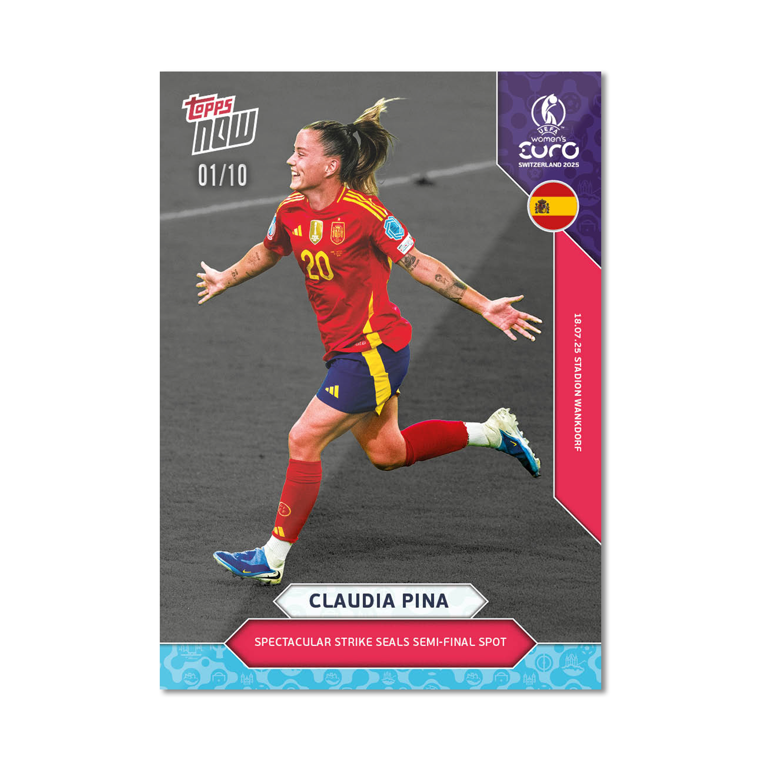 Claudia Pina - UEFA Women’s EURO 2025™ Topps NOW - Card 23 - PR: 348 - Image 4