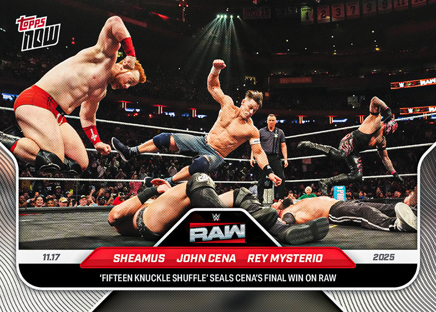 Sheamus / John Cena / Rey Mysterio - 2025 WWE Topps NOW - Card 127 - PR: 1812