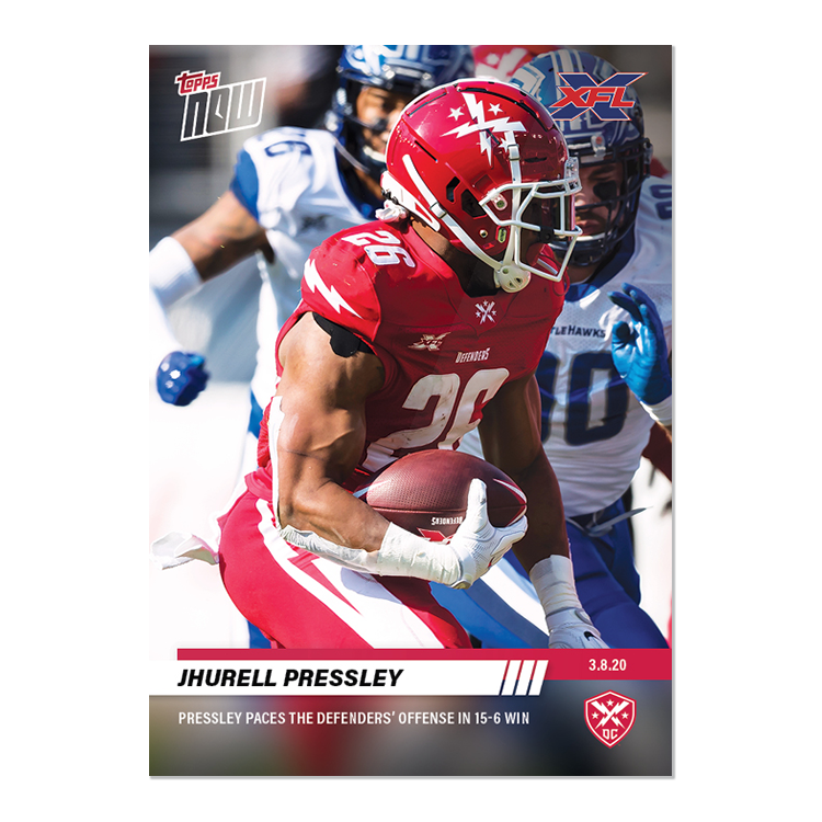 Jhurell Pressley - XFL TOPPS NOW Card 30 - Print Run : 164
