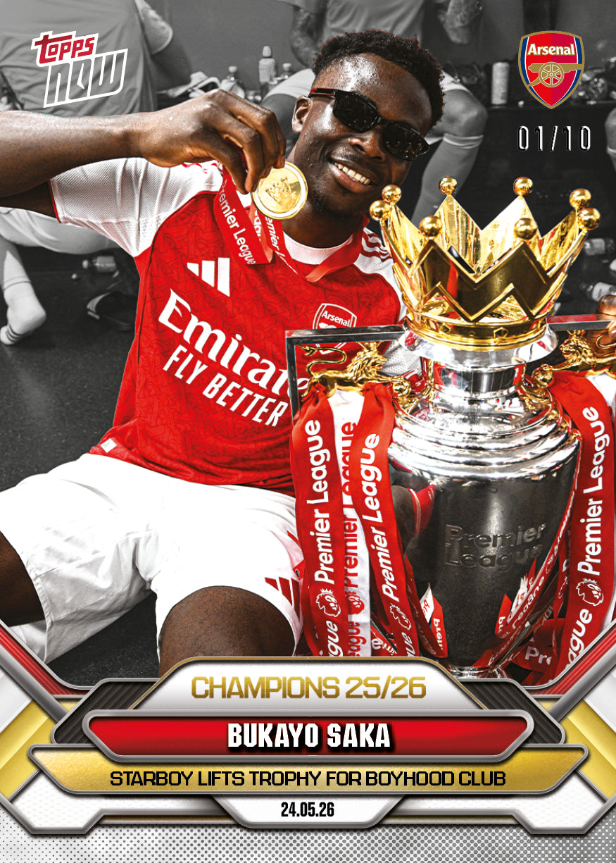 Bukayo Saka - 2025-26 Arsenal FC Topps NOW - Card 4 - PR: 7005 - Image 5
