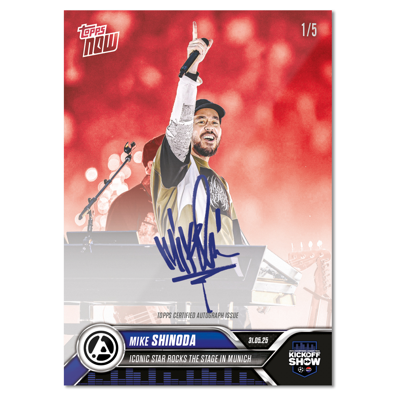 Mike Shinoda - 2024-25 UCL Topps NOW - Card 167 - LOOK FOR AUTOS & AUTO-RELIC - PR: 5884 - Image 3