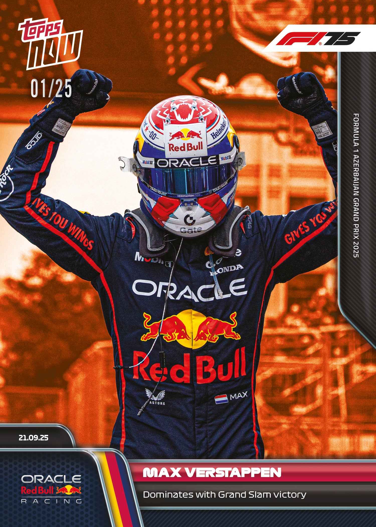 Max Verstappen - 2025 Formula 1 Topps NOW - Card 63 - PR: 3846 - Image 5
