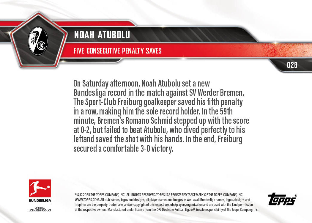 Noah Atubolu - 2025-26 Bundesliga Topps NOW - Card 28 - PR: 187 - Image 7
