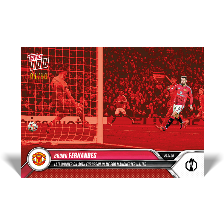 Bruno Fernandes - Late winner on 50th European game - 24/25 UEL Topps NOW Card 12 - PR: 165 - Image 3