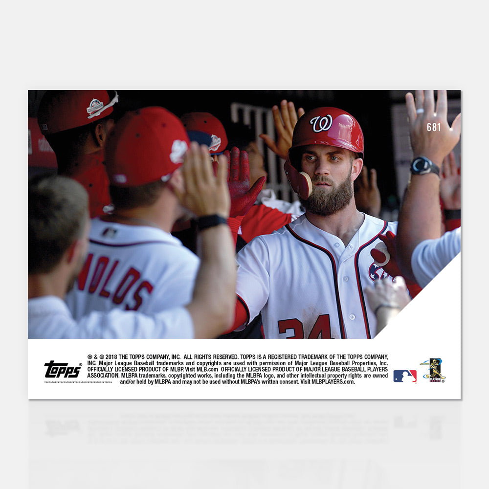 Bryce Harper - 09/03/2018 TOPPS NOW Card 681 - Print Run: 304 - Image 2