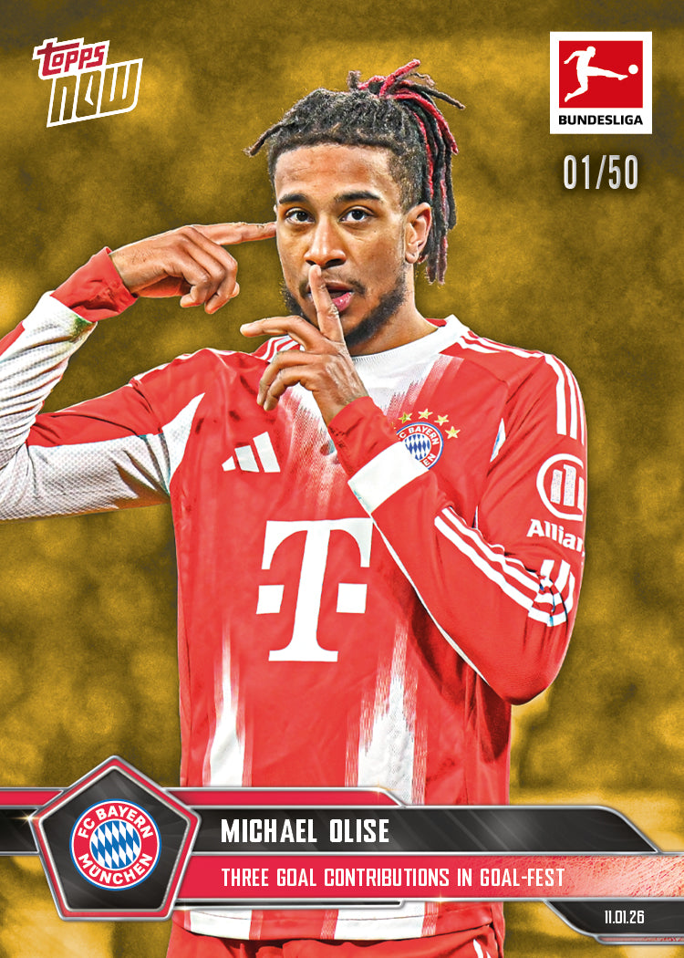 Michael Olise - 2025-26 Bundesliga Topps NOW - Card 92 - PR: 1142 - Image 6