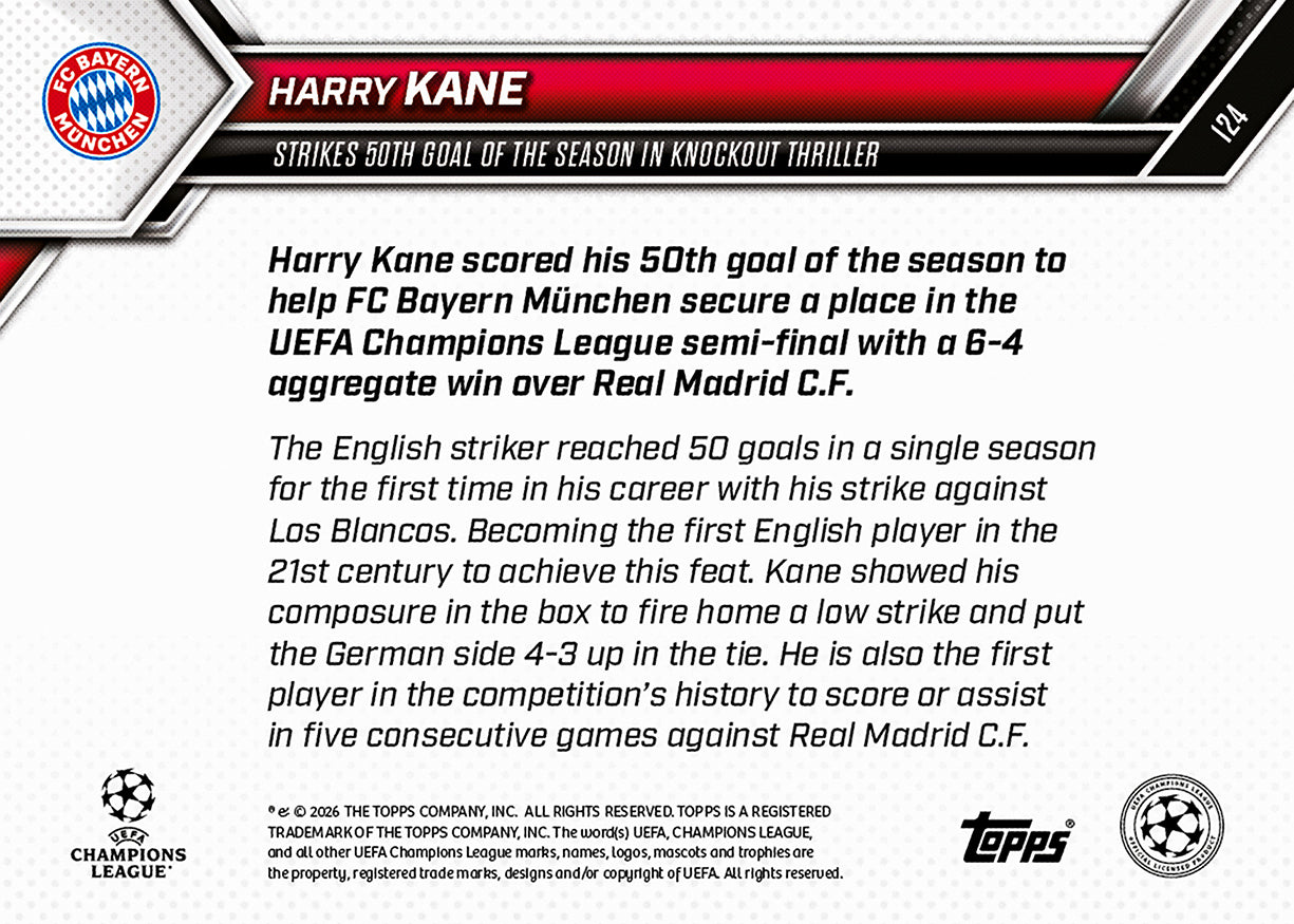 Harry Kane - 2025-26 UCL Topps NOW - Card 124 - PR: 1133 - Image 7