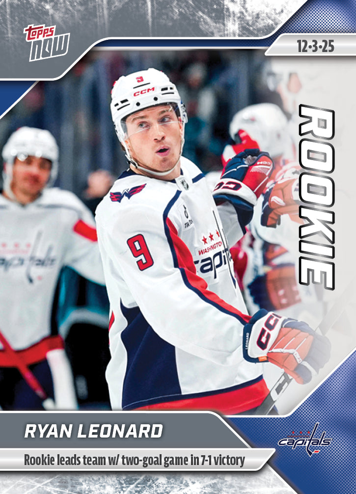 Ryan Leonard - 2025-26 NHL Topps NOW - Sticker # 53 Pack - PR: 605