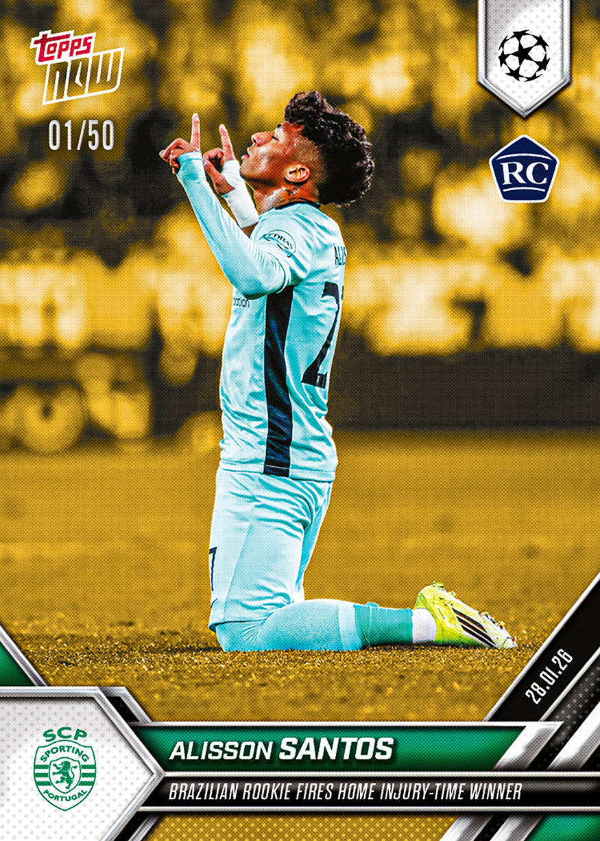 Alisson Santos - 2025-26 UCL Topps NOW - Card 84 - PR: 477 - Image 6