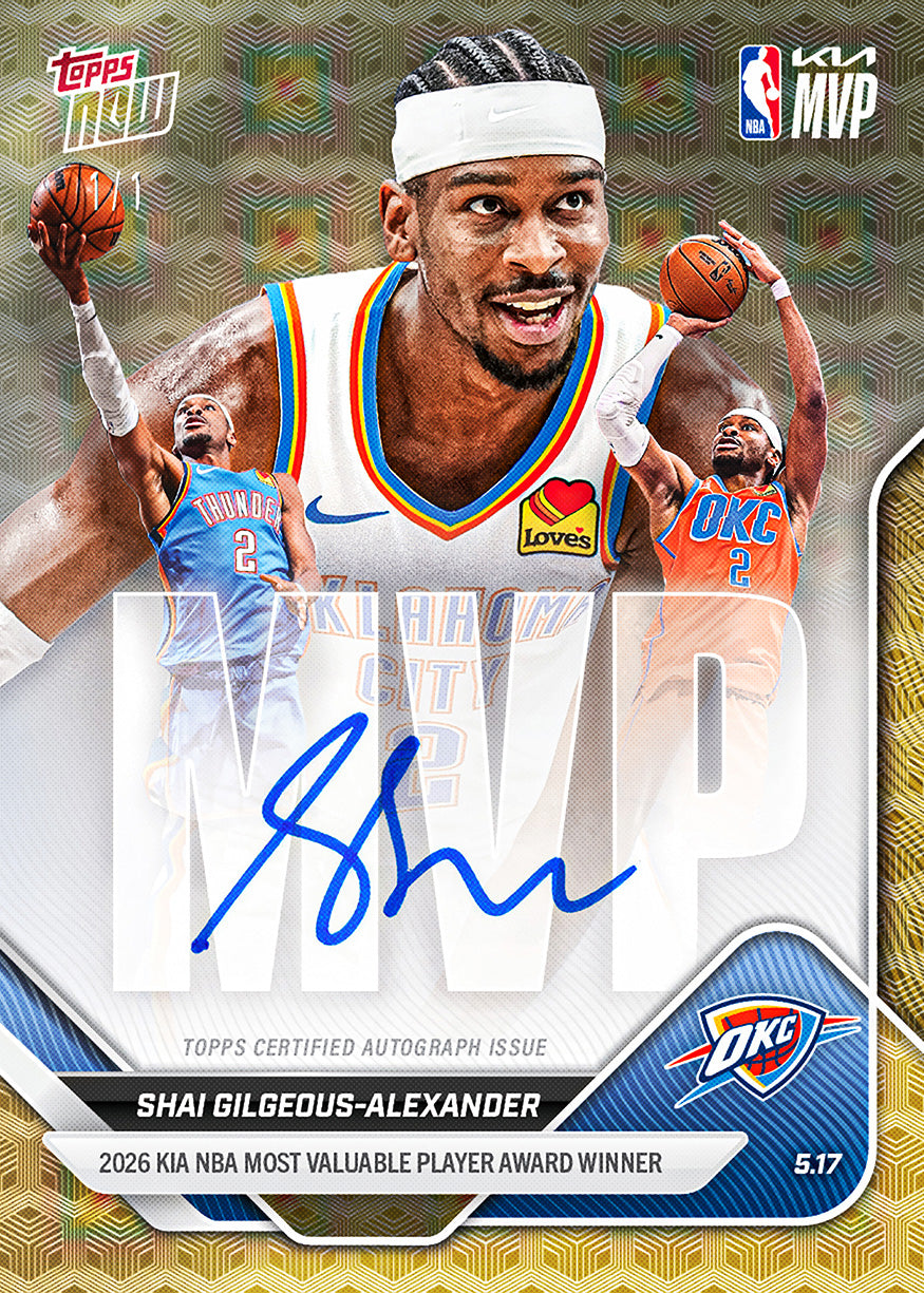 Shai Gilgeous-Alexander - 2025-26 NBA Topps NOW - Card MVPA - PR: 26098 - Image 2