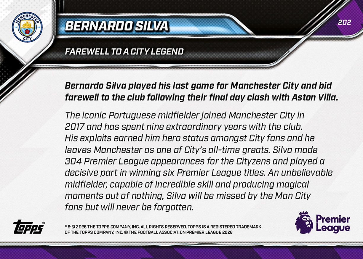 Bernardo Silva - 2025-26 Premier League Topps NOW - Card 202 - PR: 1007 - Image 8