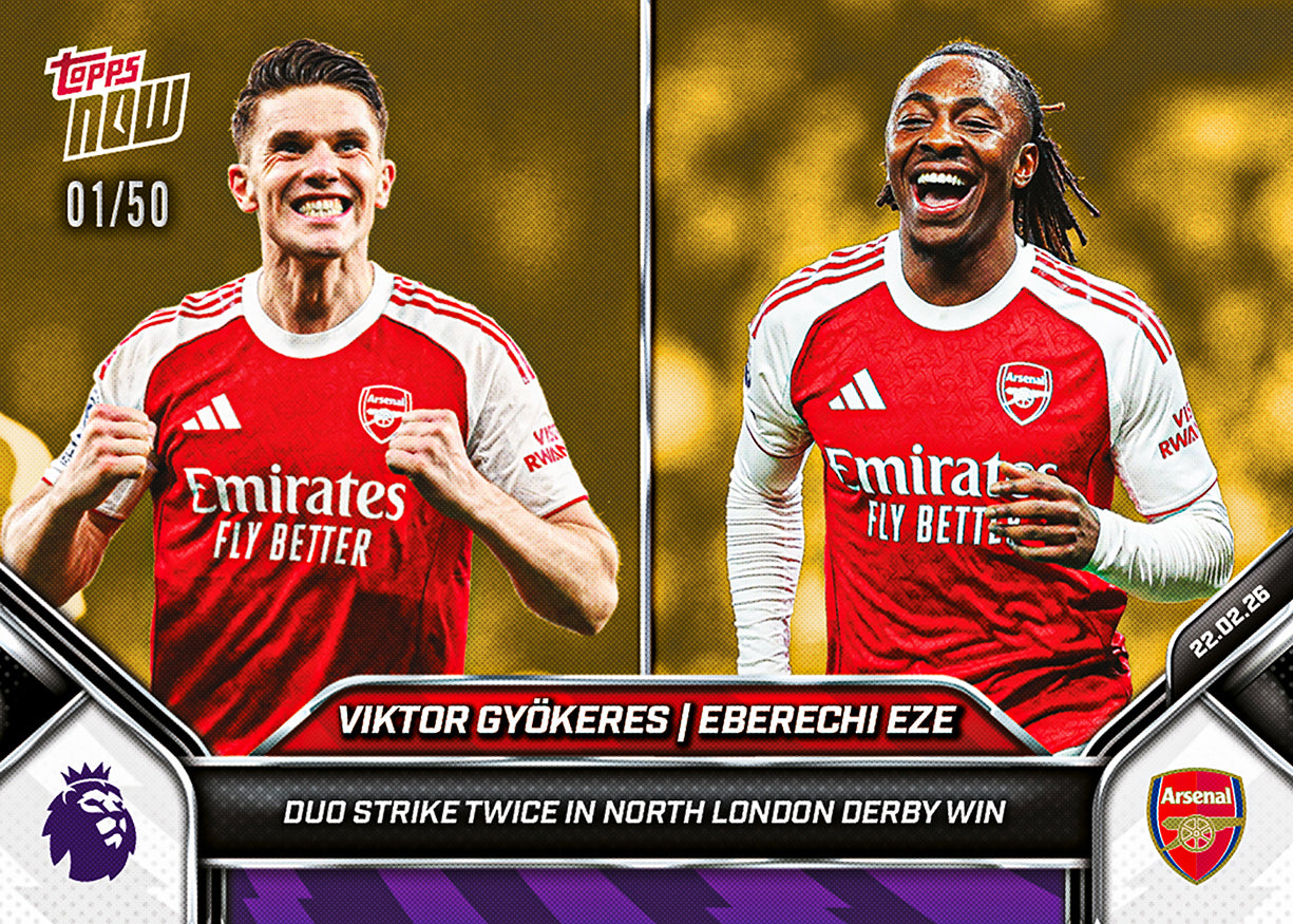 Eberechi Eze / Viktor Gyökeres - 2025-26 Premier League Topps NOW - Card 144 - PR: 1565 - Image 6