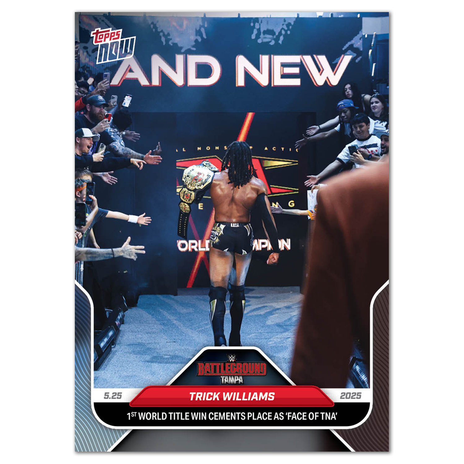 Trick Williams - 2025 WWE Topps NOW - Card 56 - LOOK FOR AUTOS - PR: 1160 - Image 3