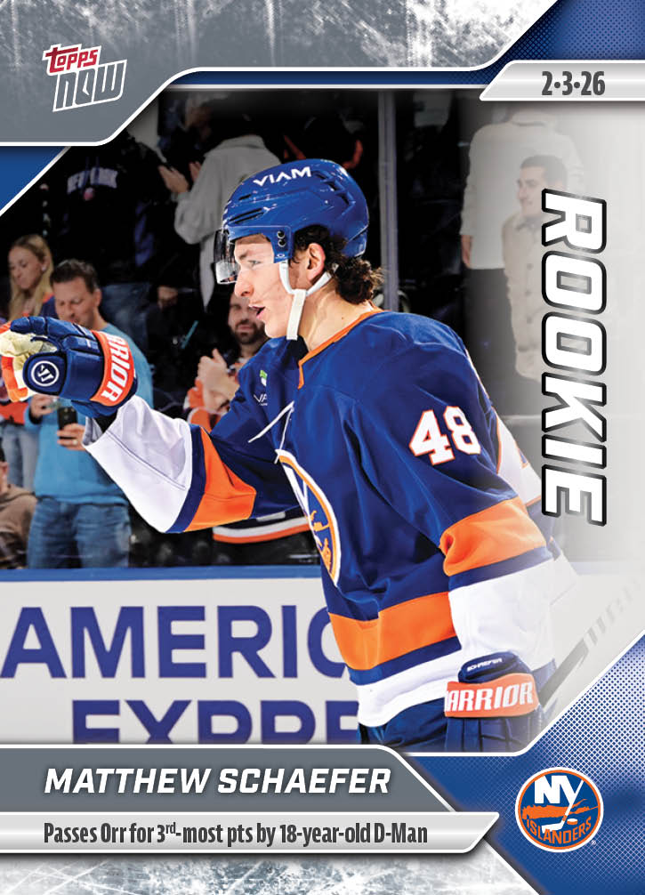 Matthew Schaefer - 2025-26 NHL Topps NOW - Sticker # 105 Pack - PR: 915