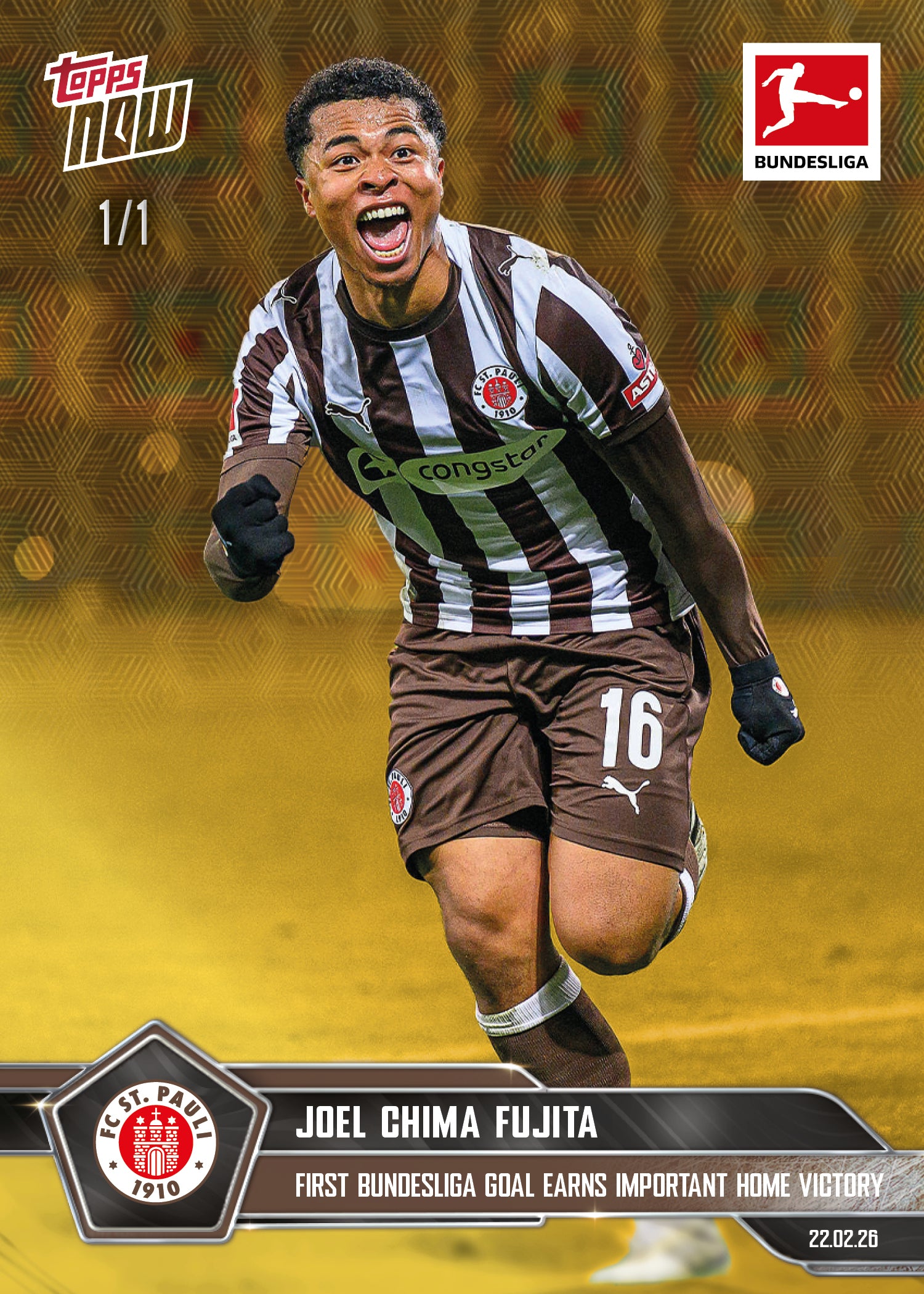 Joel Chima Fujita - 2025-26 Bundesliga Topps NOW - Card 130 - PR: 400 - Image 2